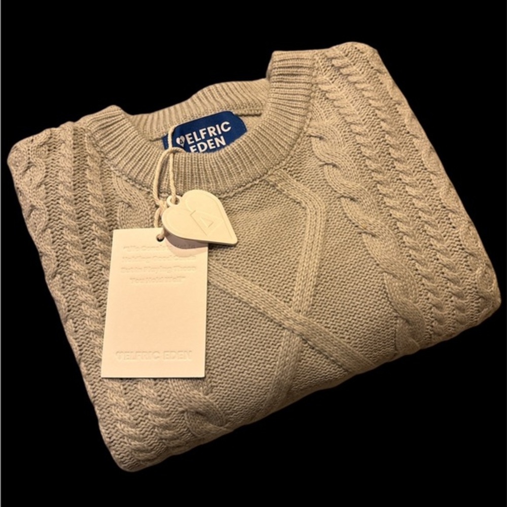 Aelfric Eden Women’s Vintage Cable Knit Casual Oversized Pullover Sweater /Large